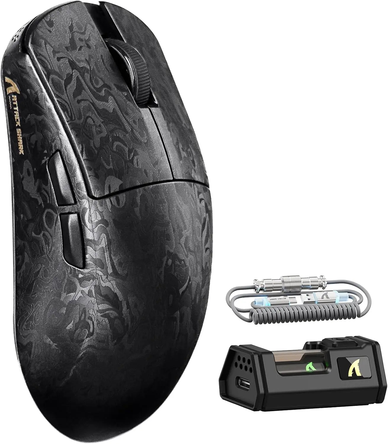 ATTACK SHARK R11 Souris Gaming Sans Fil Fibre de Carbone + Câble LED ( 2 coloris au choix )