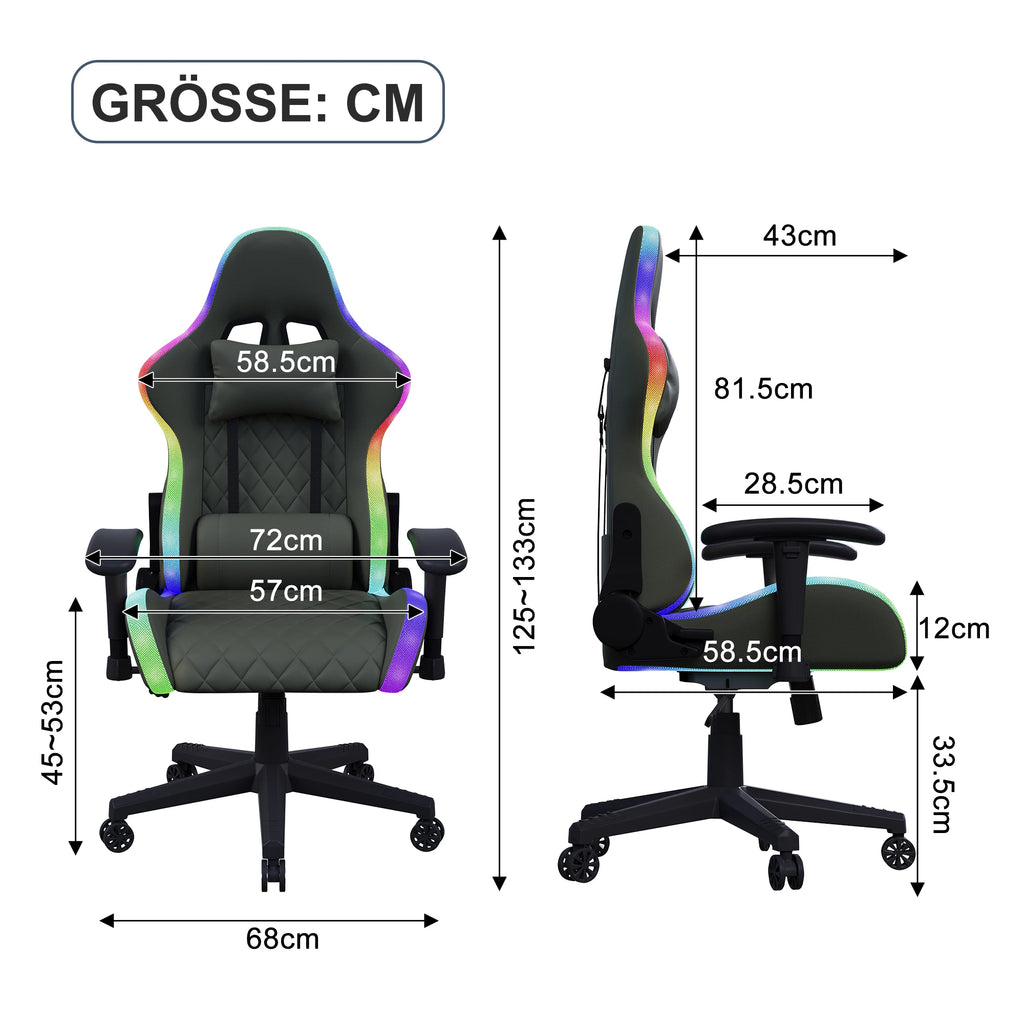 Fauteuil Gaming avec éclairage LED
