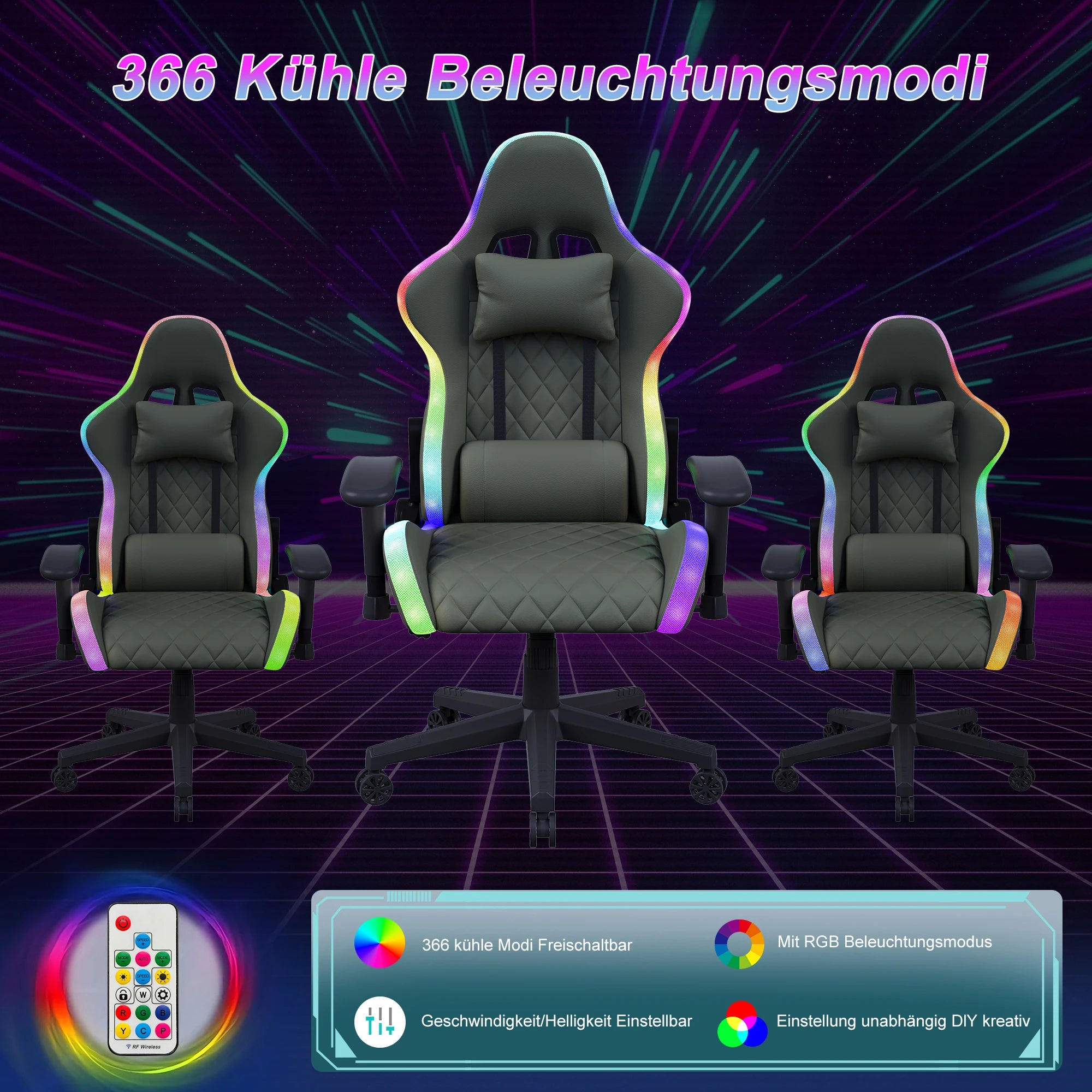 Fauteuil Gaming avec éclairage LED