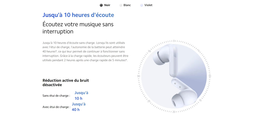 XIAOMI Redmi Buds 5 Écouteurs bluetooth couleur Blanc