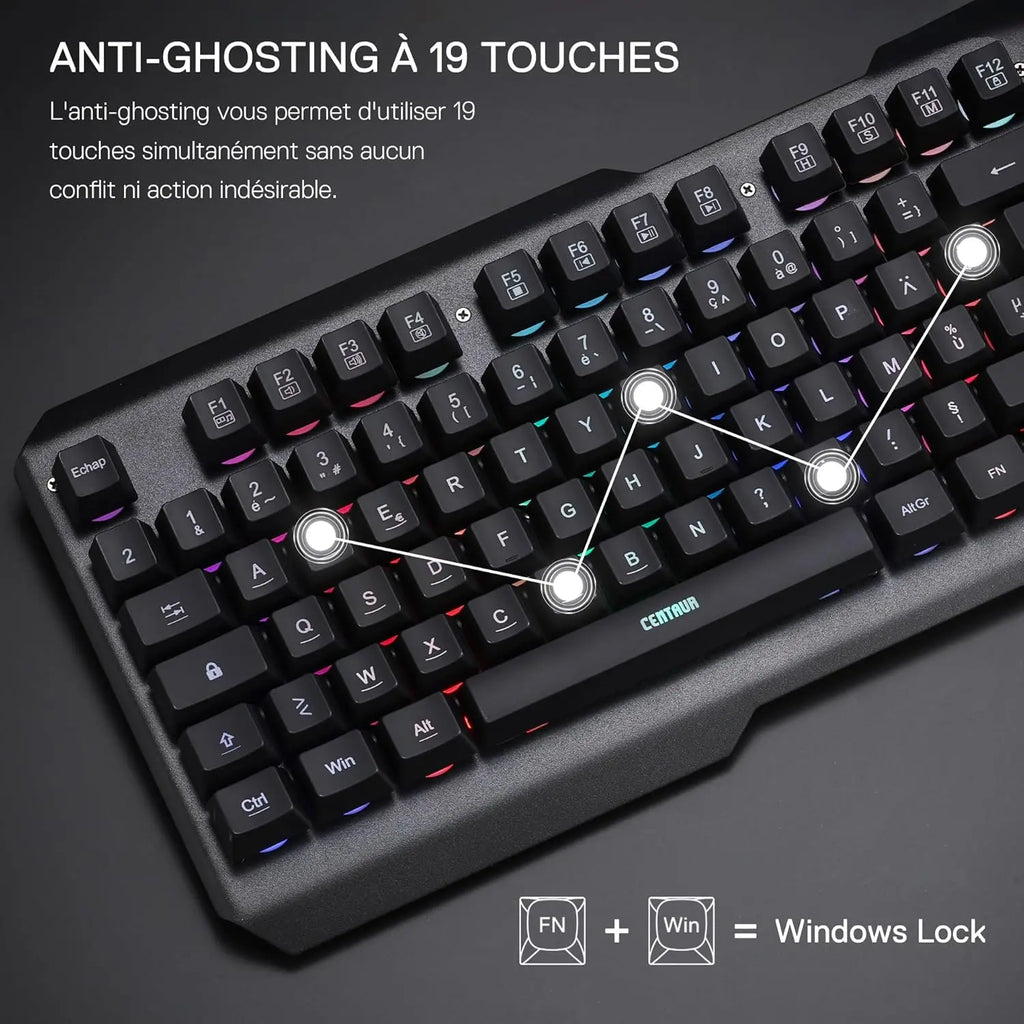 Redragon K506 Clavier filaire avec LED arc-en-ciel