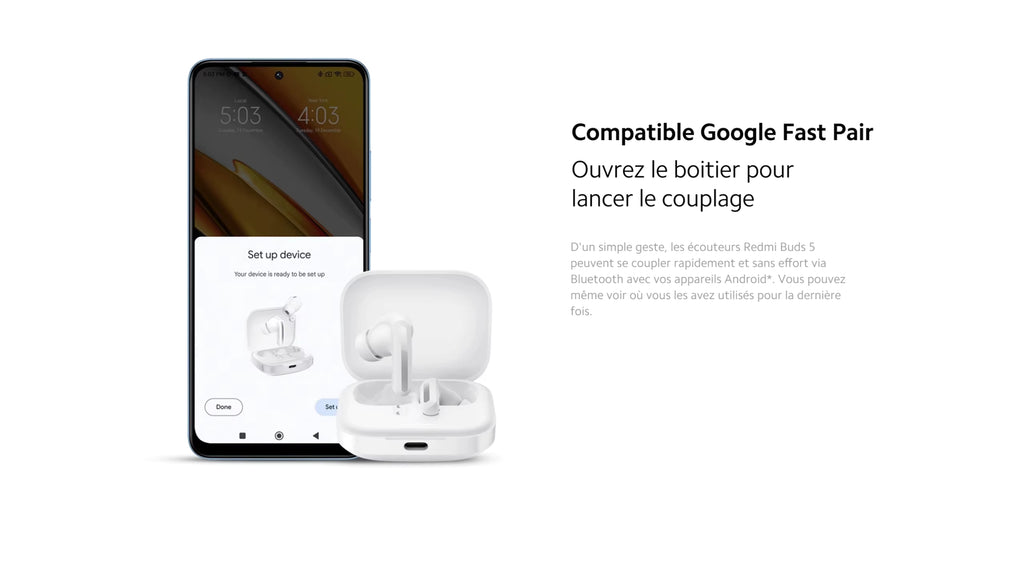 XIAOMI Redmi Buds 5 Écouteurs bluetooth couleur Blanc