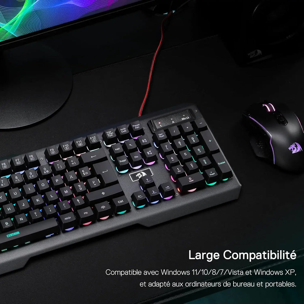 Redragon K506 Clavier filaire avec LED arc-en-ciel