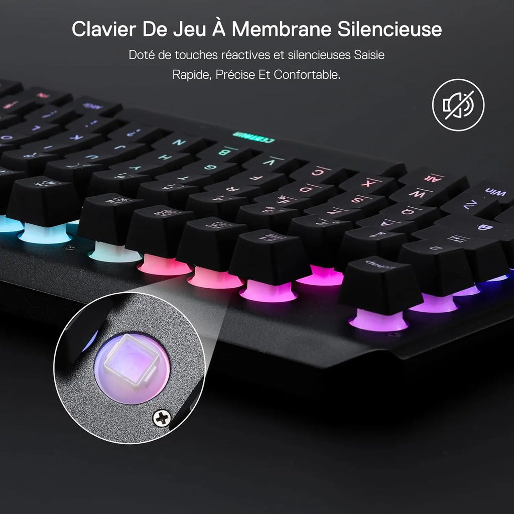 Redragon K506 Clavier filaire avec LED arc-en-ciel