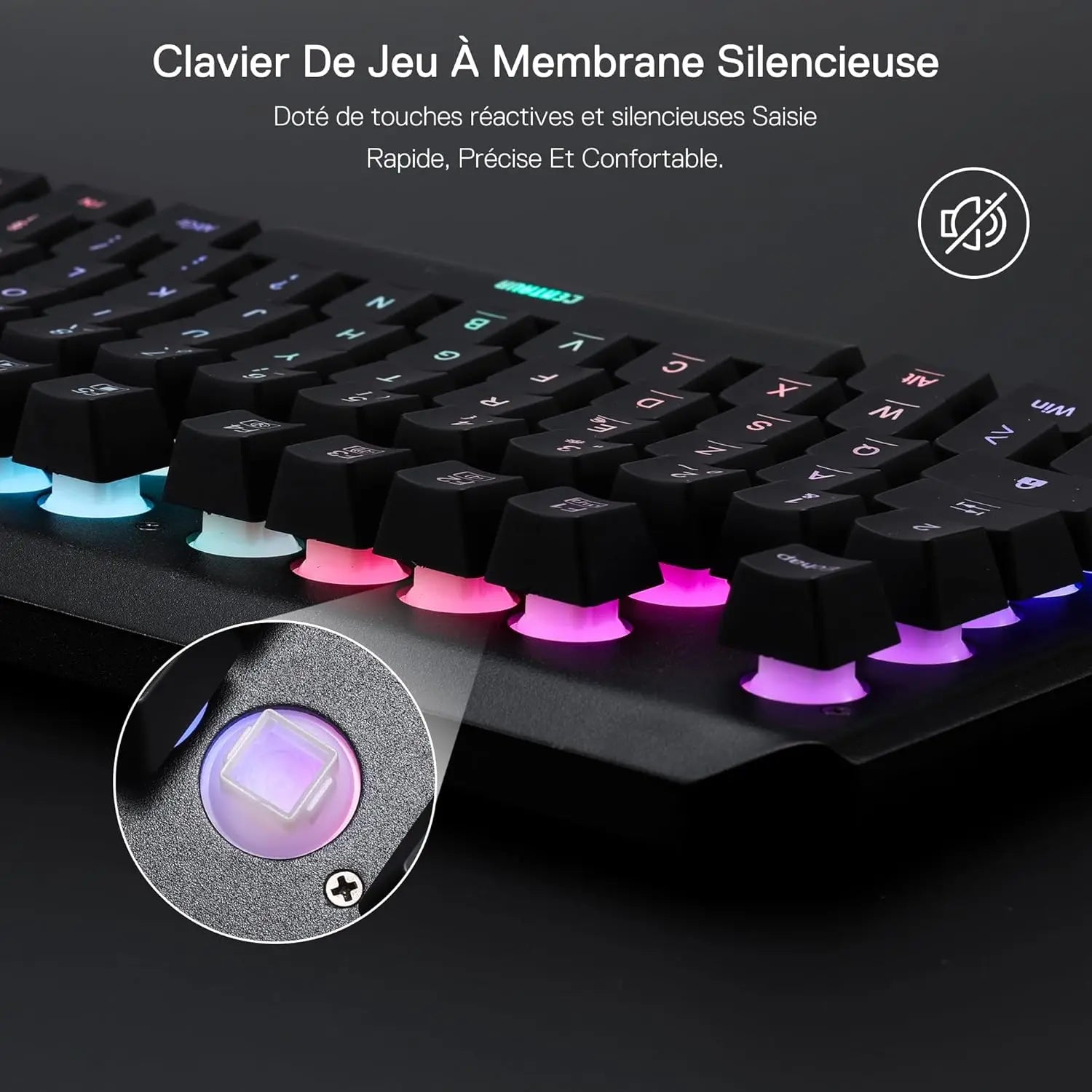 Redragon K506 Clavier filaire avec LED arc-en-ciel