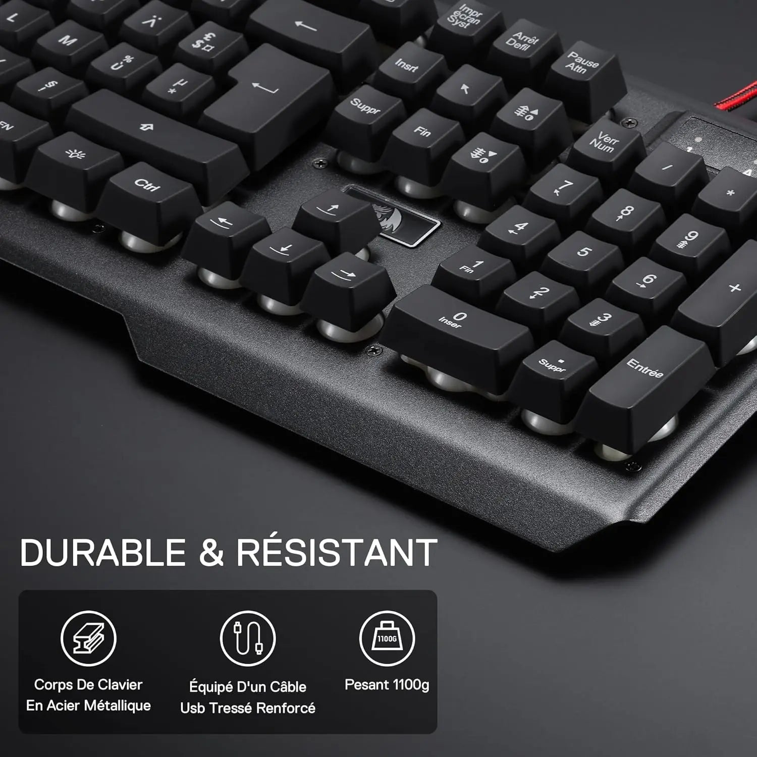 Redragon K506 Clavier filaire avec LED arc-en-ciel