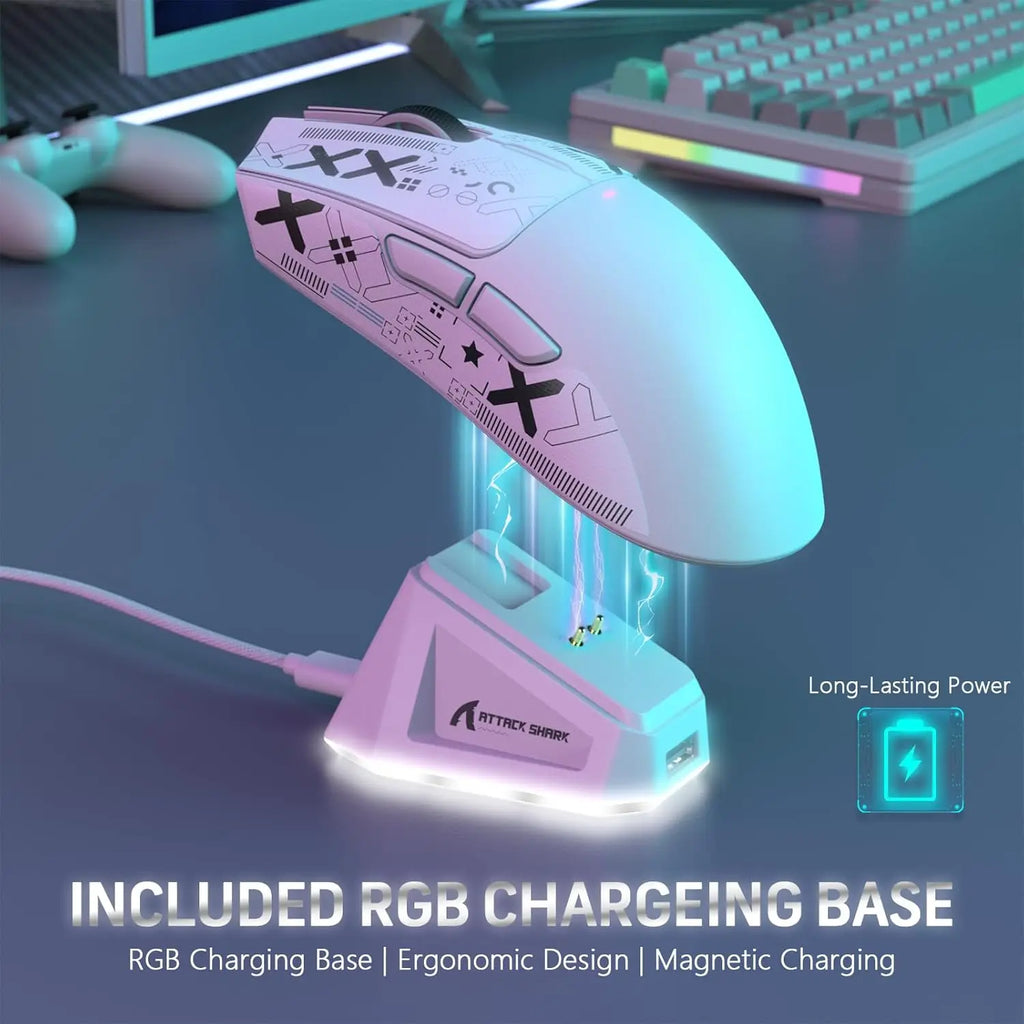 ATTACK SHARK X11 Souris Gaming Sans Fil + Dock de Charge Magnétique ( 3 coloris au choix )